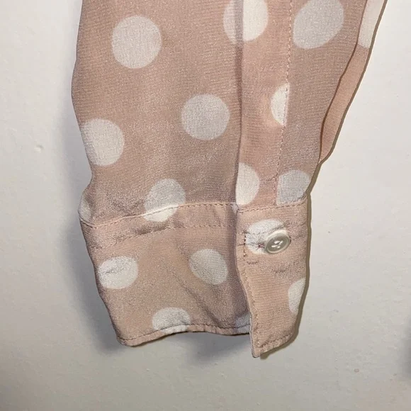 Hartford Alternative Classics 1979 Size 3 Tan Polka Dot Silk Blouse - Picture 9 of 13